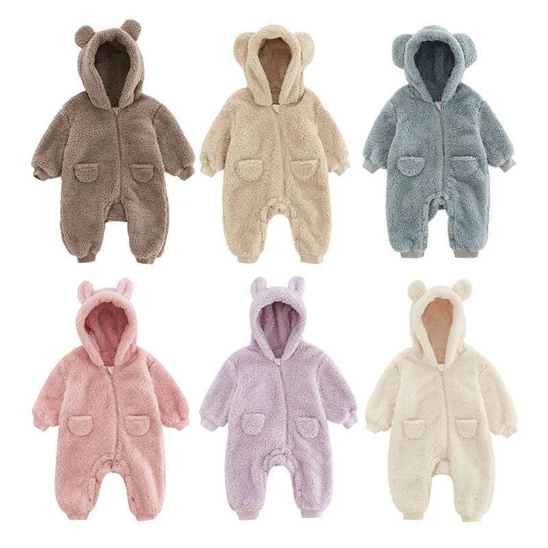 Warm Fleece Baby Jumpsuits