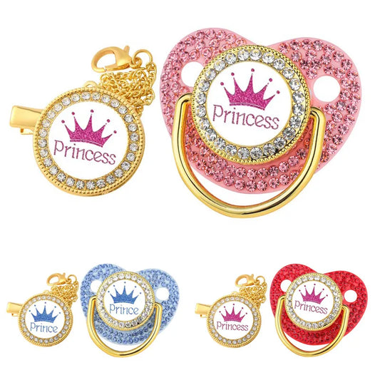 Luxury Crown Pacifier Chain Set